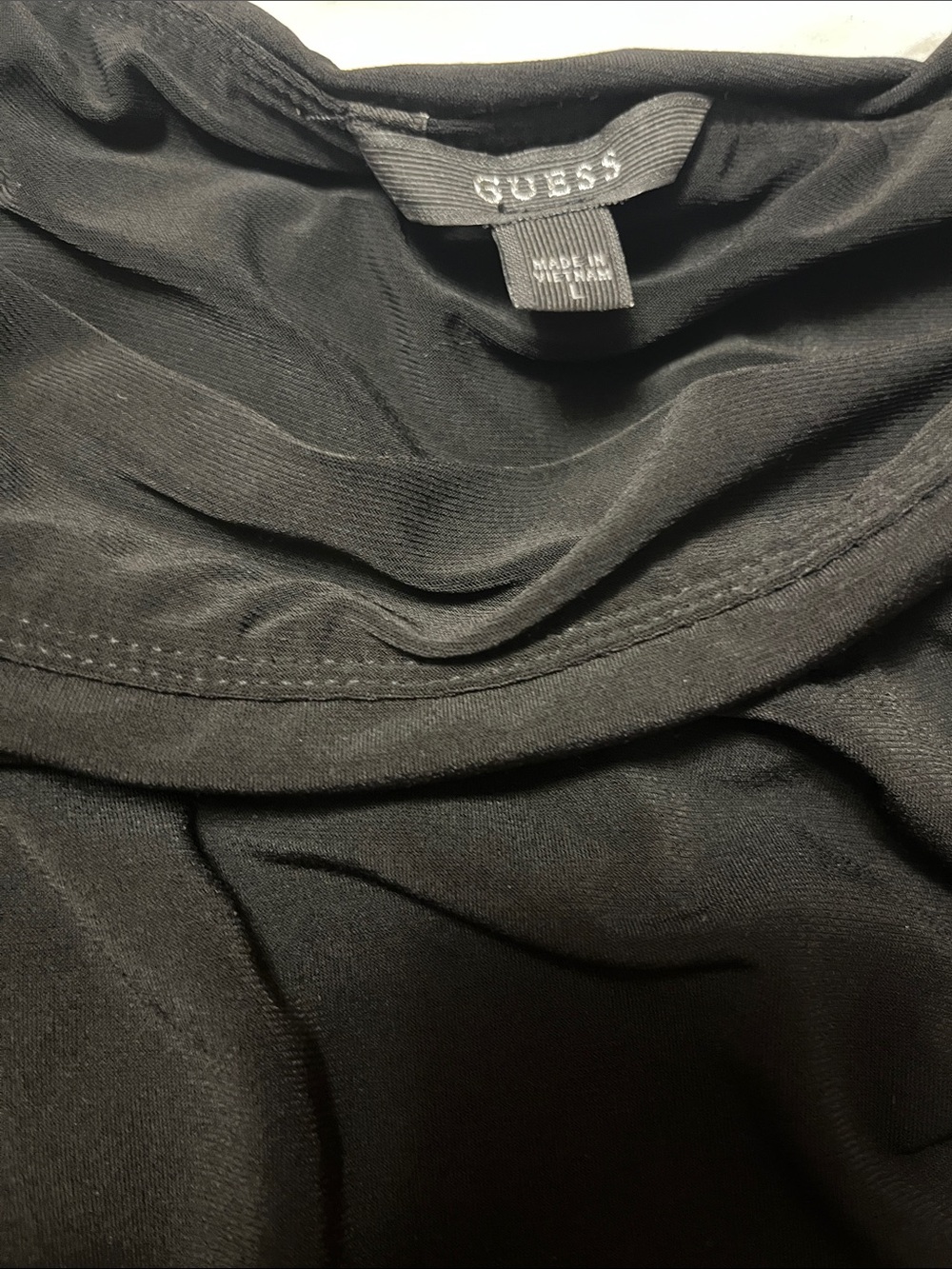 GUESS Black Asymmetrical Ruched Skirt Like New